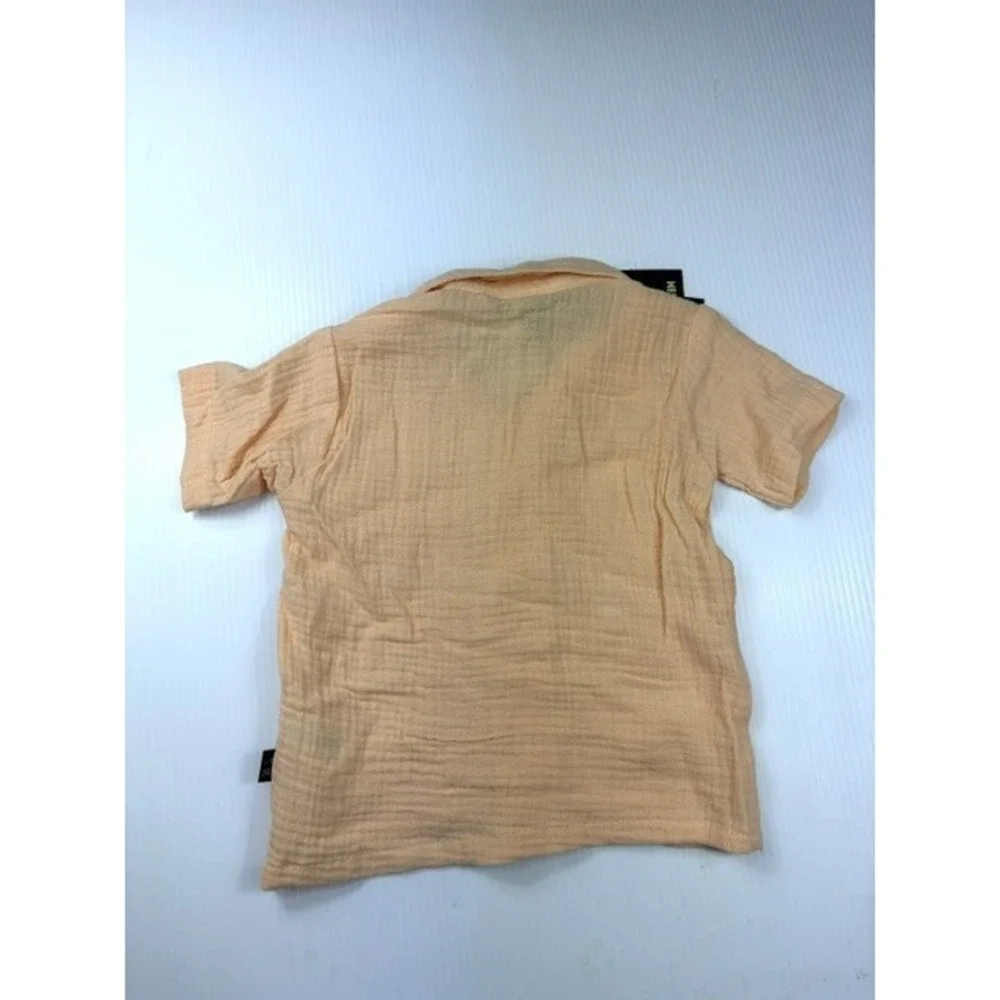 American Hawk Boys‎ 2 Piece Set 18M Apricot Gauze Cotton Shirt Shorts Outfit